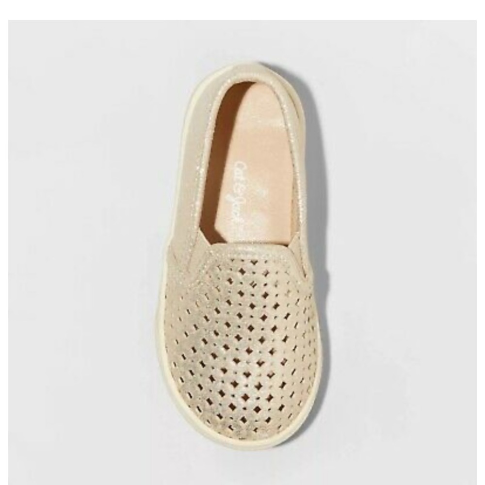 Toddler girls live is slip on gold sneakers NWT - Picture 3 of 8
